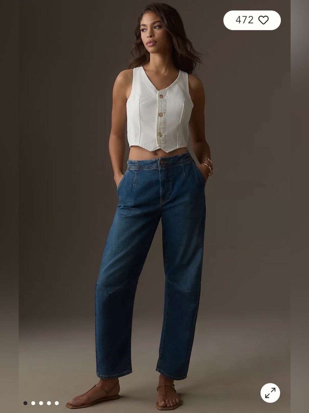 The Leni Mid-Rise Tapered Barrel Jeans Pilcro Anthropologie $138 NWOT Size 26W